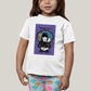 Camiseta Infantil Algodão Unissex T shirt Wandinha Fundo Roxo