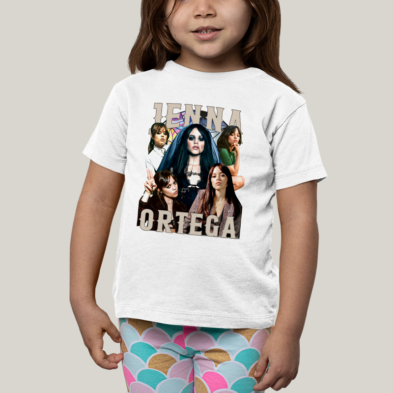 Camiseta Infantil Algodão Unissex T shirt Wandinha Jenna Ortega Atriz