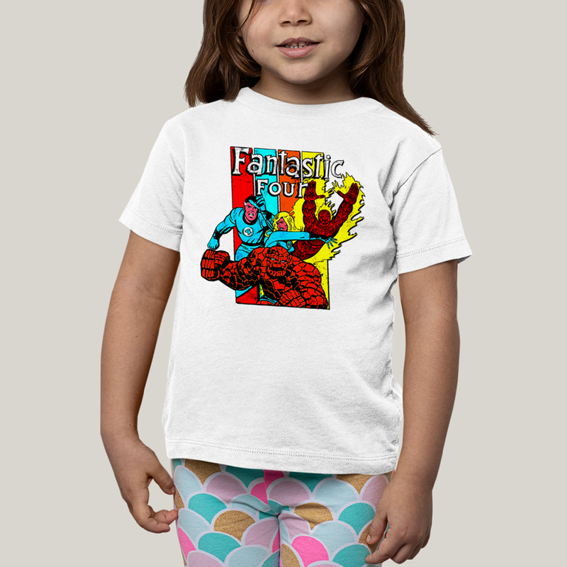 Camiseta Infantil Algodão Unissex T shirt Quarteto Fantástico Era de Prata 2