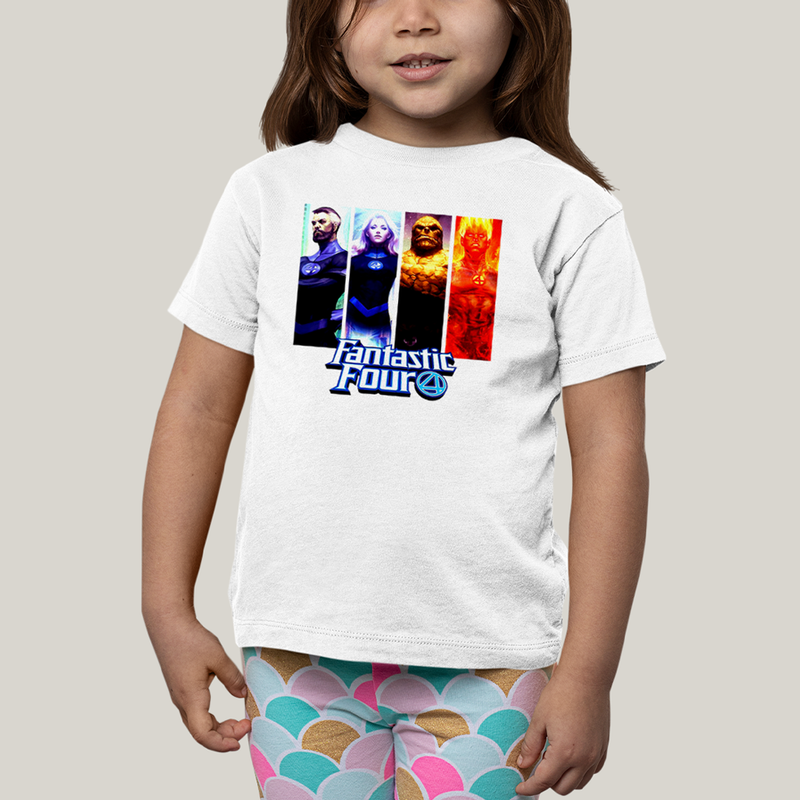 Camiseta Infantil Algodão Unissex T shirt Quarteto Fantástico Fantastic Four 4