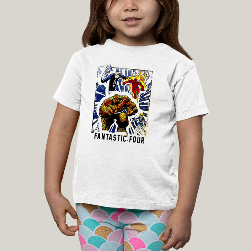Camiseta Infantil Algodão Unissex T shirt Quarteto Fantástico Era de Prata 1