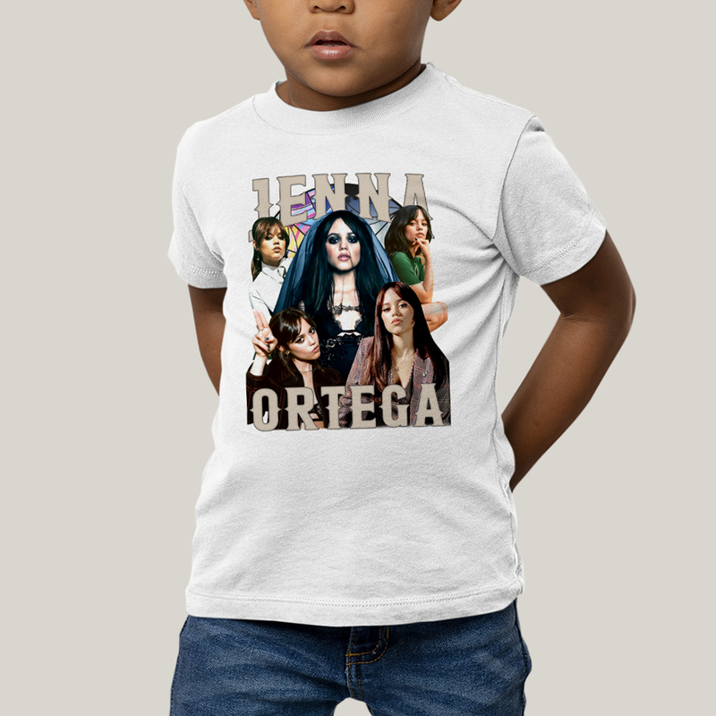 Camiseta Infantil Algodão Unissex T shirt Wandinha Jenna Ortega Atriz