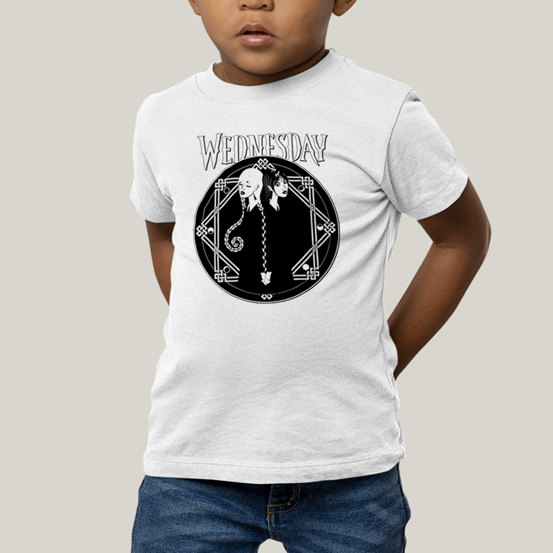 Camiseta Infantil Algodão Unissex T shirt Wandinha Wednesday Black White