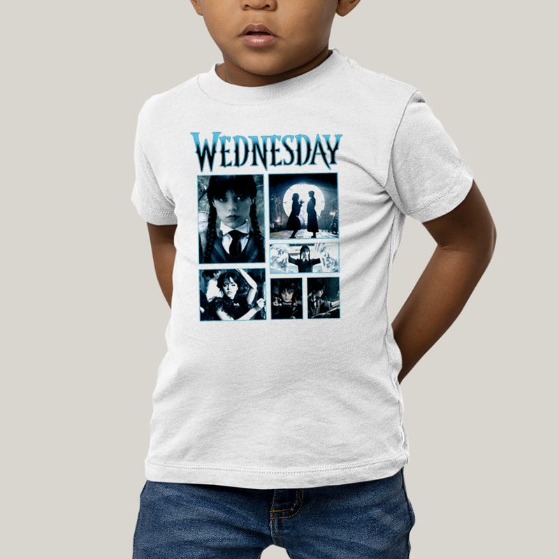 Camiseta Infantil Algodão Unissex T shirt Wandinha Wednesday 1