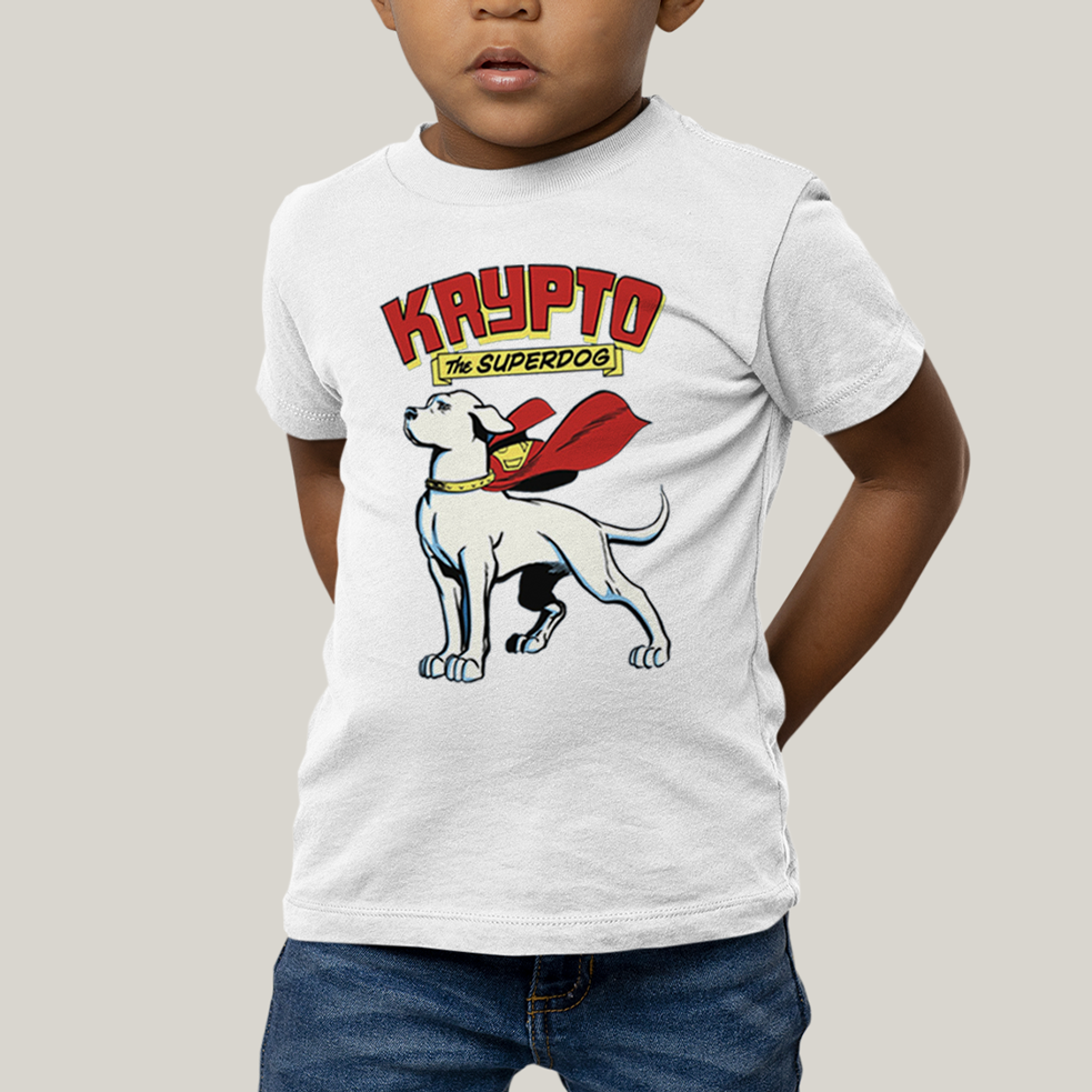Camiseta Infantil Algodão Unissex T shirt Superman Krypto The Superdog