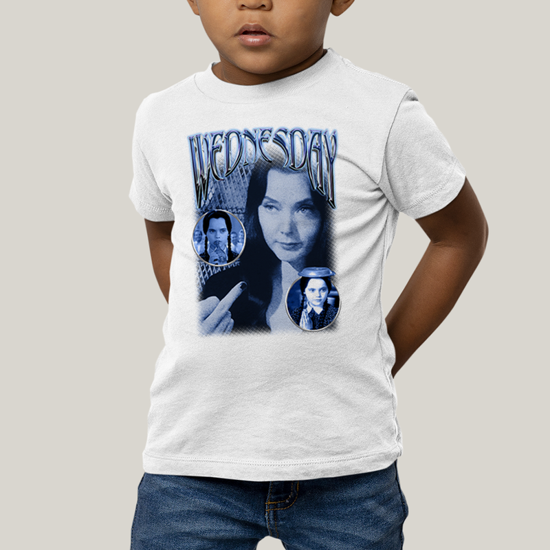 Camiseta Infantil Algodão Unissex T shirt Wandinha Retrô