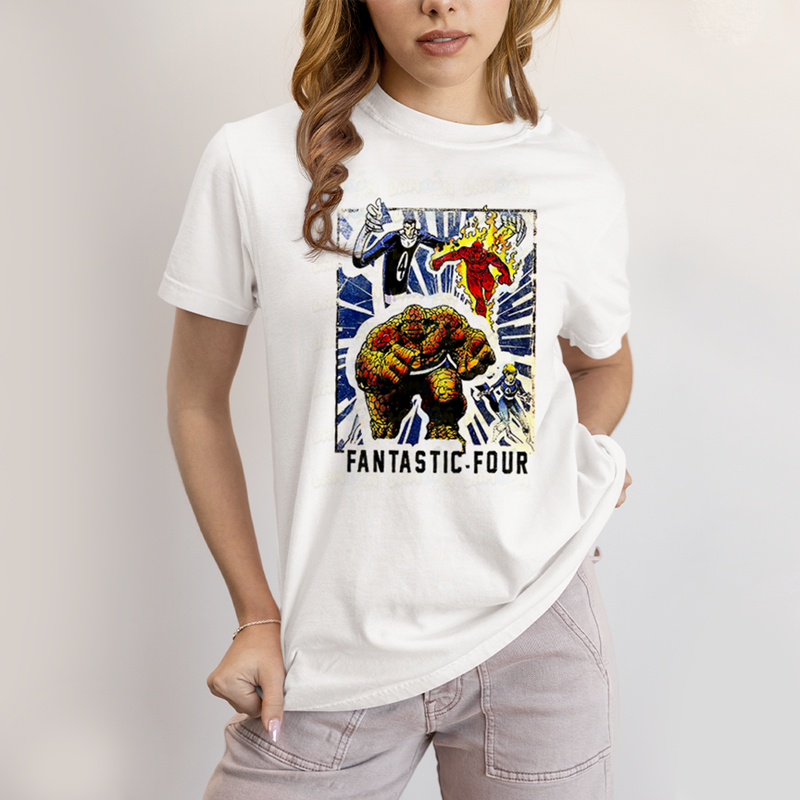 Camiseta Algodão Unissex T shirt Quarteto Fantástico Era de Prata 1