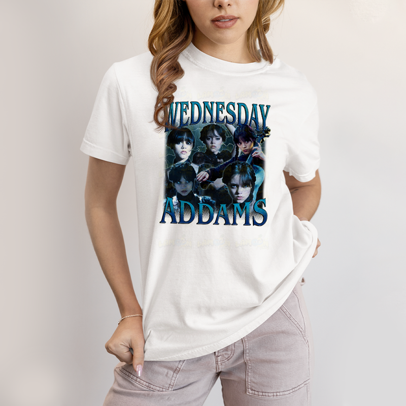 Camiseta Algodão Unissex T shirt Wandinha Wednesday Adams