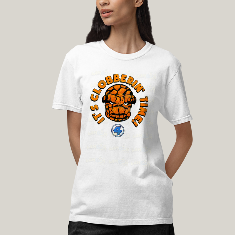 Camiseta Algodão Unissex T shirt Quarteto Fantástico O Coisa Tá na Hora do Pau 1