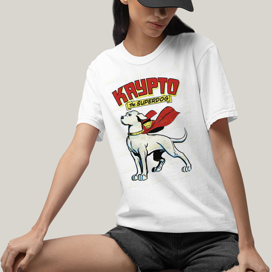 Camiseta Algodão Unissex T shirt Superman Krypto The Superdog