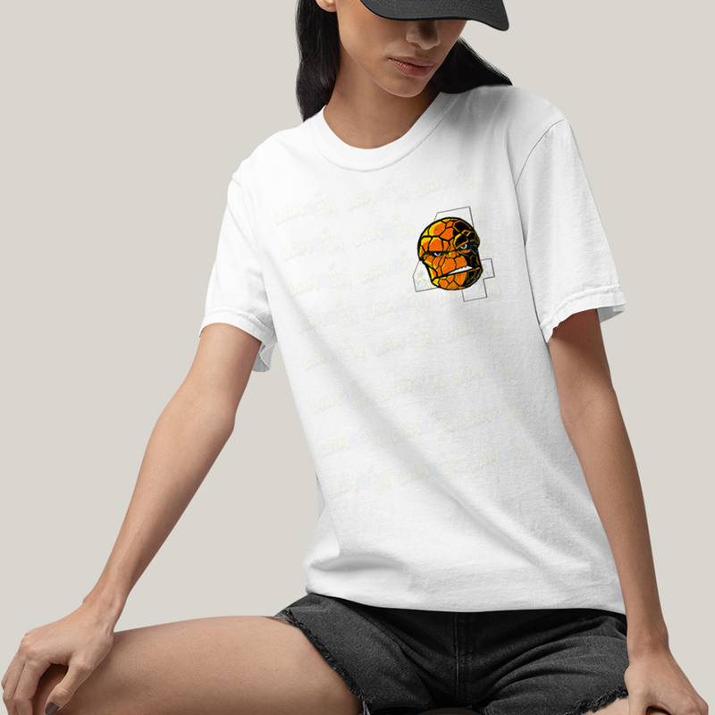 Camiseta Algodão Unissex T shirt Quarteto Fantástico Logo Coisa