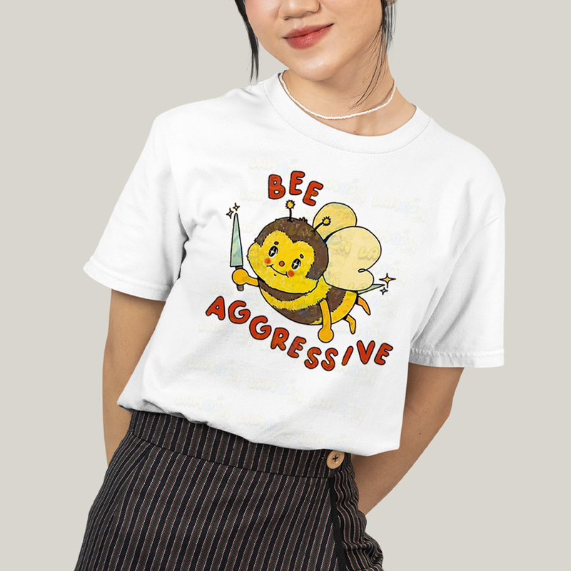 Camiseta Algodão Unissex T shirt Abelha Agressiva
