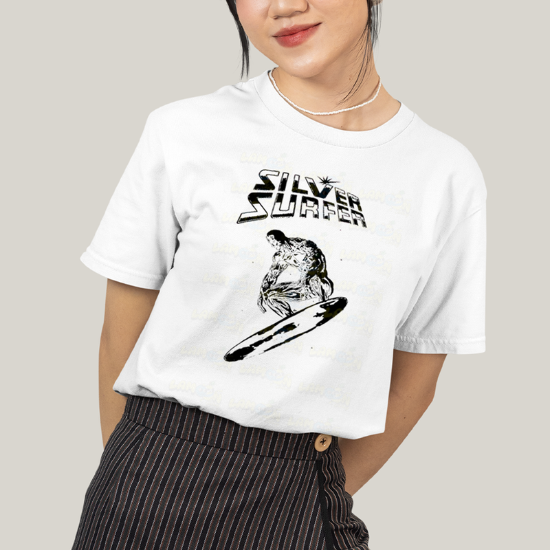 Camiseta Algodão Unissex T shirt Quarteto Fantástico O Surfista Prateado 1