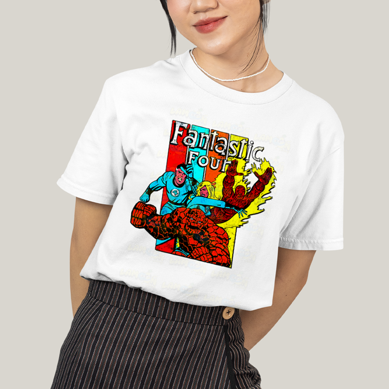 Camiseta Algodão Unissex T shirt Quarteto Fantástico Era de Prata 2