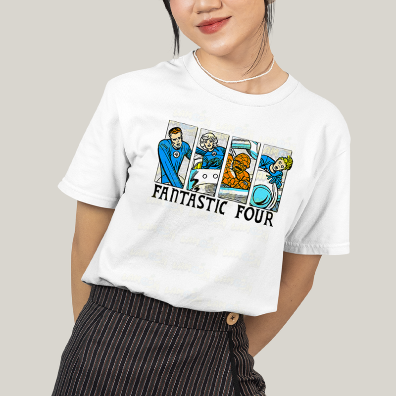 Camiseta Algodão Unissex T shirt Quarteto Fantástico Era de Prata