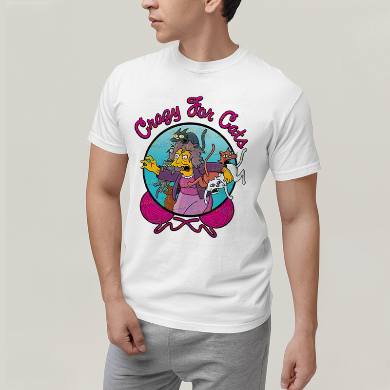 Camiseta Algodão Unissex T shirt Simpsons Crazy For Cats