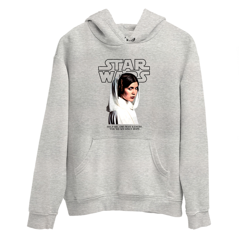 Moletom Canguru Princesa Leia Star Help Me