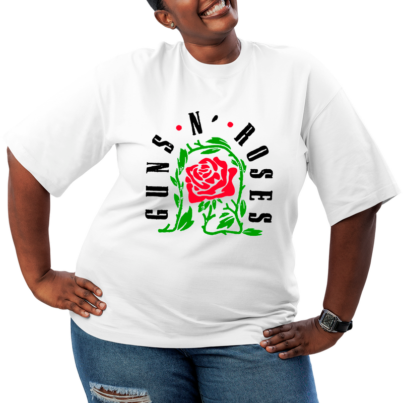 Camiseta Plus Size Roses Banda Flor