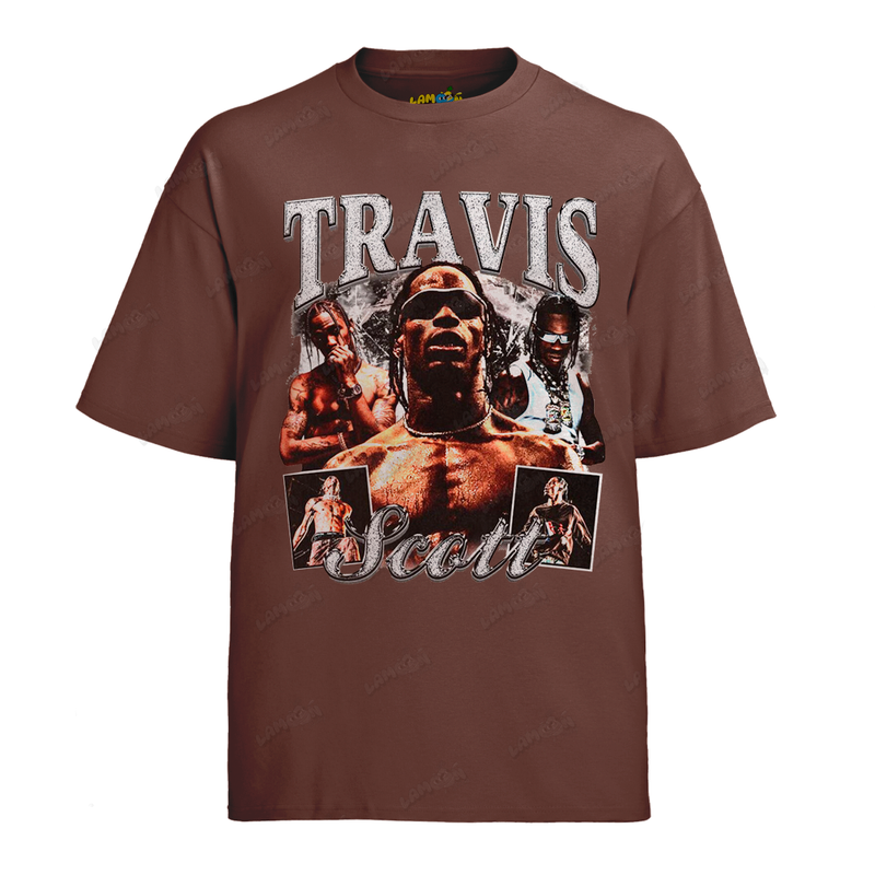 Camiseta Algodão Travis Scott Prateado