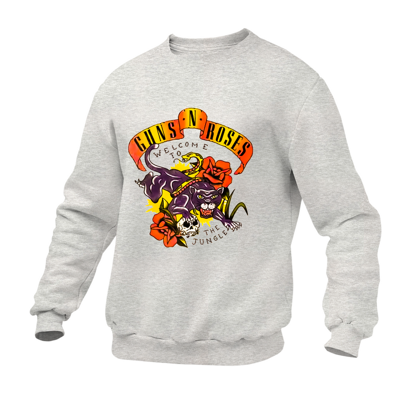 Moletom Gola Redonda Roses Banda Welcome To The Jungle