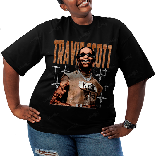 Camiseta Plus Size Algodão T shirt Travis Scott de Regata