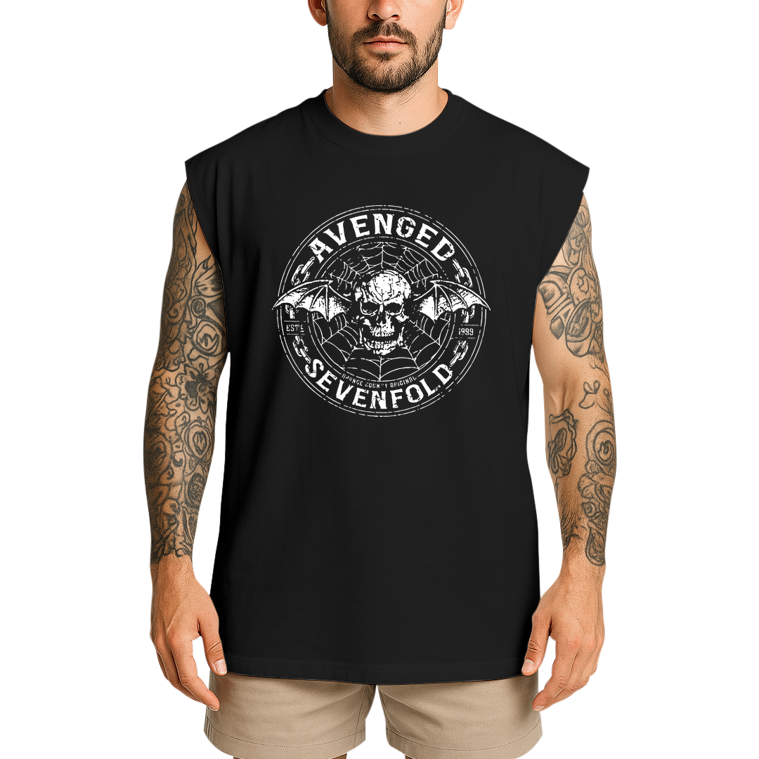Regata Oversized Avenged Seven Fold Caveira Logo