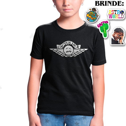 Camiseta Infantil Algodão Travis Scott Cactus Jack