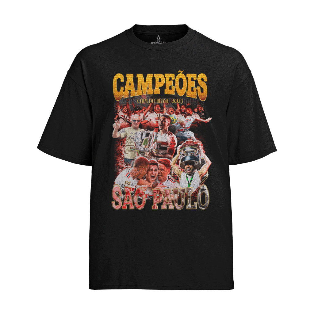 Camiseta Algodão Unissex Graphic tee São Paulo Campeões da Copa do Brasil 2023