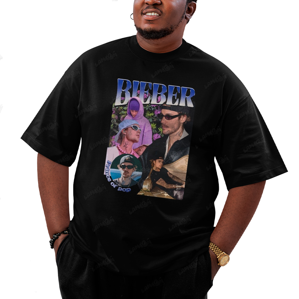 Camiseta Plus Size Algodão Justin Bieber Prince Of Pop