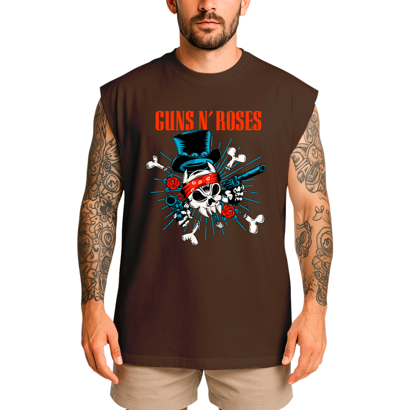 Regata Oversized Roses Banda Caveira Gun