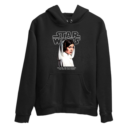 Moletom Canguru Princesa Leia Star Help Me