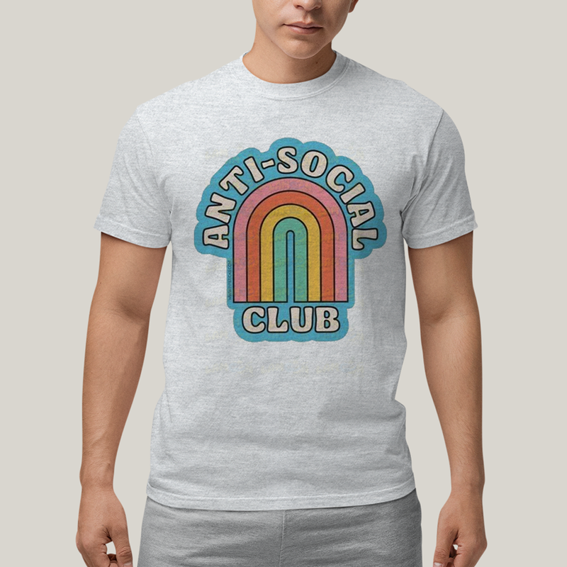 Camiseta Algodão Unissex T shirt Anti Social Club Arco Iris
