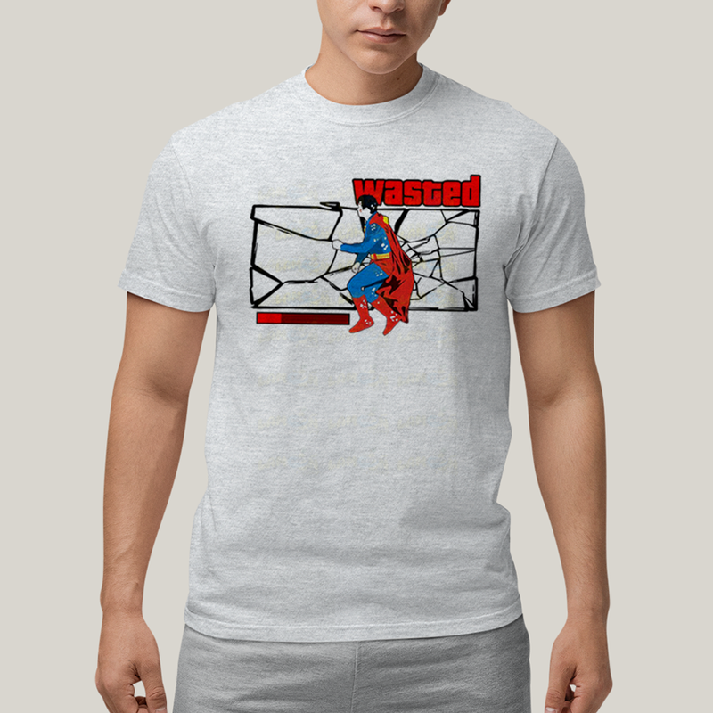 Camiseta Algodão Unissex T shirt Superman Wasted