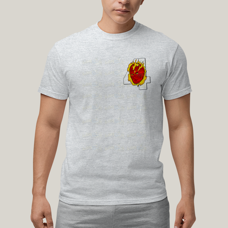 Camiseta Algodão Unissex T shirt Quarteto Fantástico Logo Tocha Humana