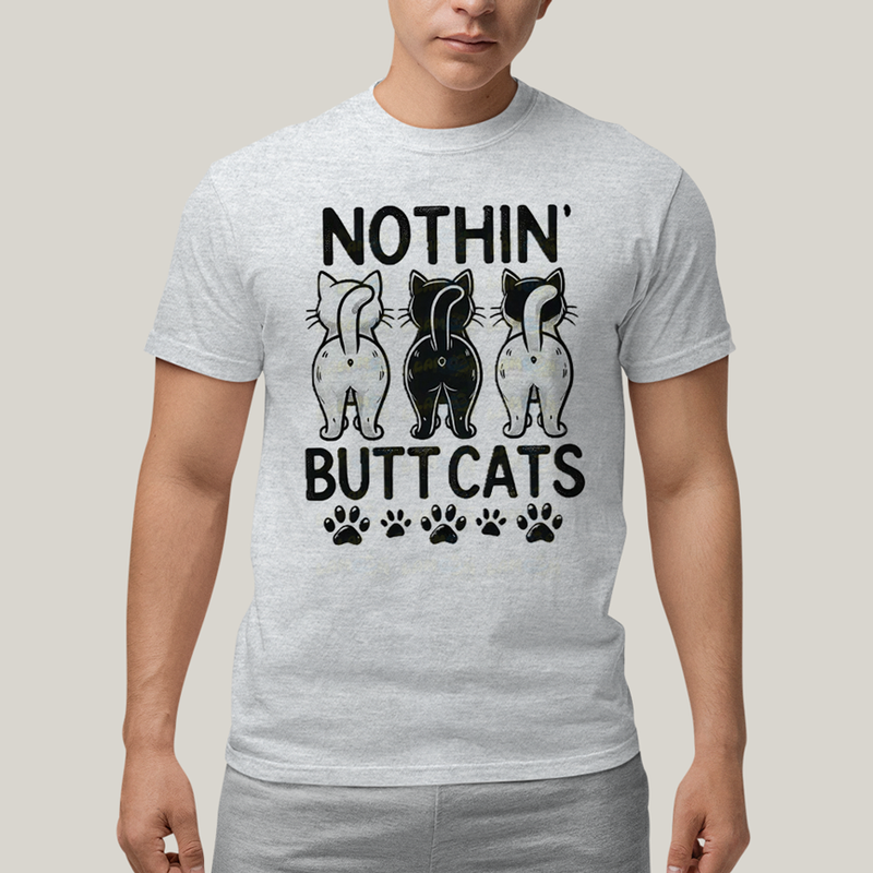 Camiseta Algodão Unissex T shirt Gatinhos Nothin Butt Cats