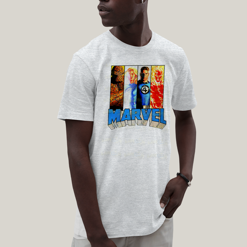 Camiseta Algodão Unissex T shirt Quarteto Fantástico Marvell Retrô