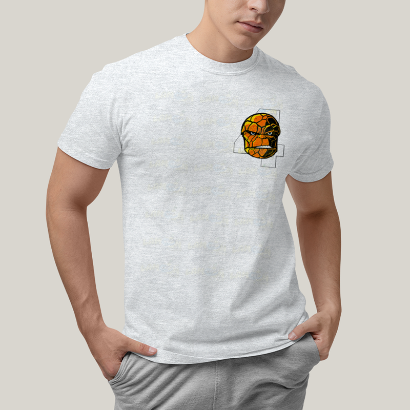 Camiseta Algodão Unissex T shirt Quarteto Fantástico Logo Coisa