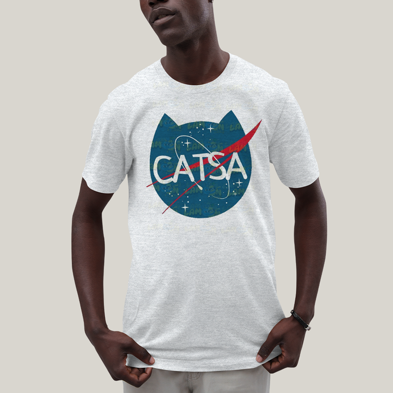 Camiseta Algodão Unissex T shirt Gato Nasa Catsa