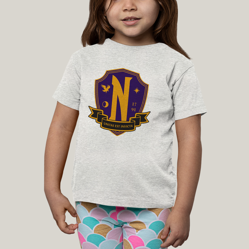 Camiseta Infantil Algodão Unissex T shirt Wandinha Unitas Est Invicta