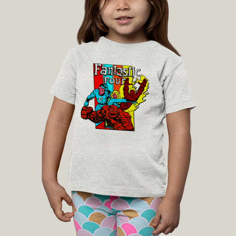 Camiseta Infantil Algodão Unissex T shirt Quarteto Fantástico Era de Prata 2