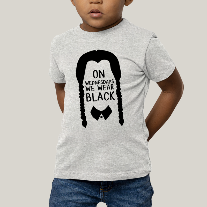Camiseta Infantil Algodão Unissex T shirt Wandinha Na Quarta Feira Usamos Preto