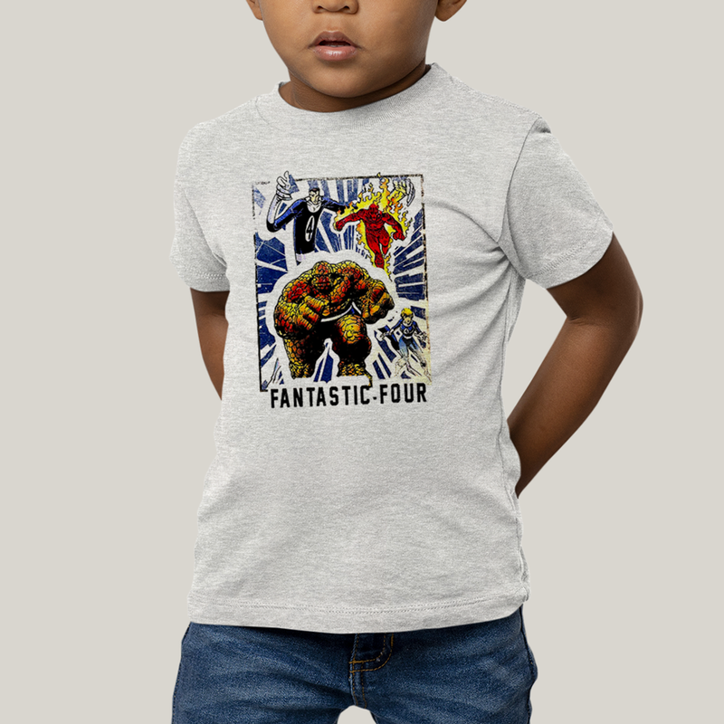 Camiseta Infantil Algodão Unissex T shirt Quarteto Fantástico Era de Prata 1