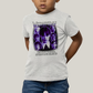 Camiseta Infantil Algodão Unissex T shirt Wandinha Roxo Wednesday Eu Não Sou Estranho, Todo Mundo é