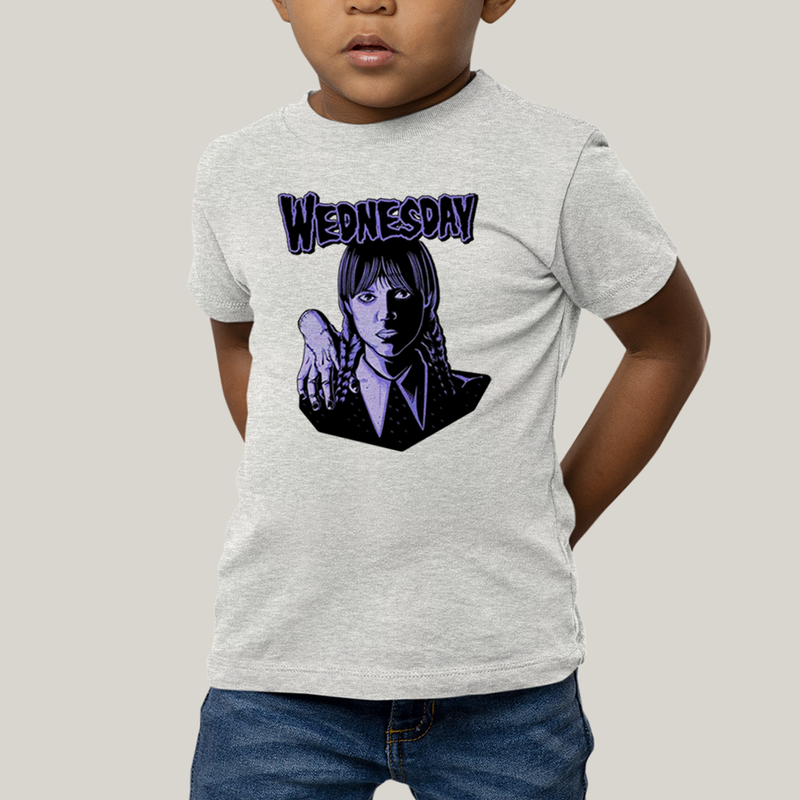 Camiseta Infantil Algodão Unissex T shirt Wandinha Roxo Wednesday