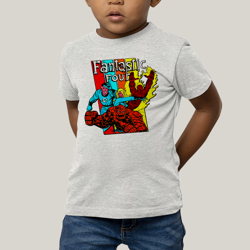 Camiseta Infantil Algodão Unissex T shirt Quarteto Fantástico Era de Prata 2