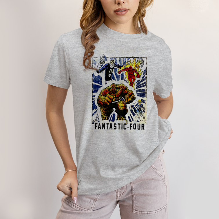 Camiseta Algodão Unissex T shirt Quarteto Fantástico Era de Prata 1