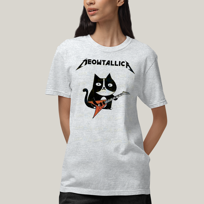 Camiseta Algodão Unissex T shirt Gatinho Meowtallica