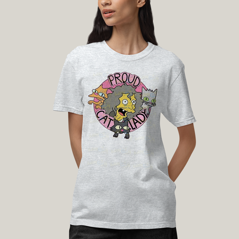 Camiseta Algodão Unissex T shirt Simpsons Proud Cat Lady
