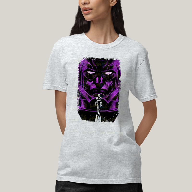 Camiseta Algodão Unissex T shirt Quarteto Fantástico Galactus & Surfista Prateado