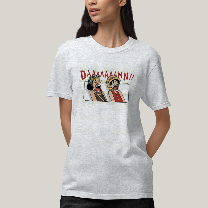 Camiseta Algodão Unissex T shirt Luffy One Piece Anime Damn